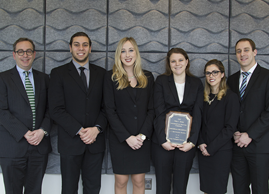 Dean Filler with 2017 Jessup International Law Moot Court Competition Mid-Atlantic Regional Champions